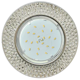 Ecola GX53 H4 5319 Glass Круг с прозр. мозаикой/фон зерк./центр.часть хром 40x123 (к+)