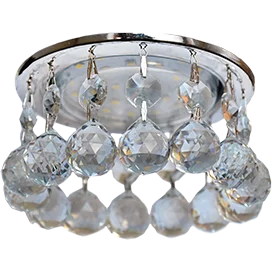Ecola GX53 H4 5346 Glass Круглый с большими хрусталиками на прямом подвесе Тонированный/Хром 90x110 (к+)