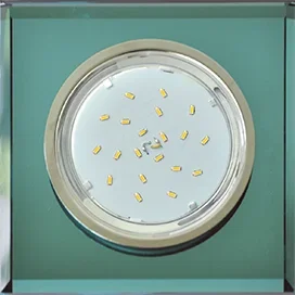 Ecola GX53 H4 5311 Glass Стекло Квадрат скошенный край Хром - изумруд 38x120x120 (к+)