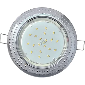 Ecola GX53 H4 9015 светильник встраив. без рефл. "Чеканка" Хром 43x115 (к+)