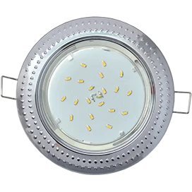 Ecola GX53 H4 9015 светильник встраив. без рефл. "Чеканка" Хром 43x115 (к+)