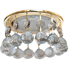 Ecola GX53 H4 5346 Glass Круглый с большими хрусталиками на прямом подвесе Тонированный/Золото 90x110 (к+)