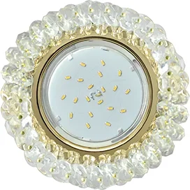 Ecola GX53 H4 5341 Glass Круглый с хрусталиками Прозрачный /Золото 56x120 (к+)