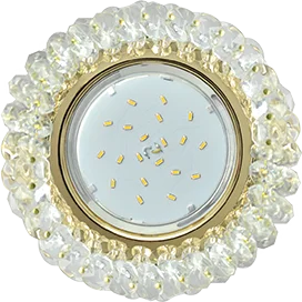 Ecola GX53 H4 5341 Glass Круглый с хрусталиками Прозрачный /Золото 56x120 (к+)