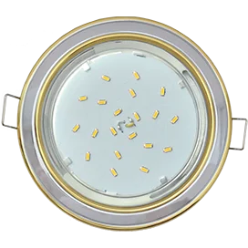 Ecola GX53 H4 9022 светильник встраив. без рефл. 2 цв. золото-хром-золото 38х106 (к+)