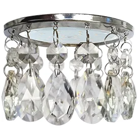 Ecola GX53 H4 5350 Glass Круг с каплевидными хруст. на прямом подвесе Прозрачный / Хром 102x105 (к+)
