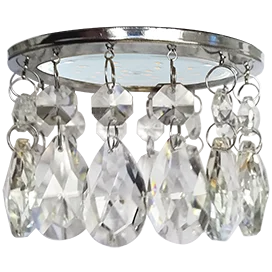 Ecola GX53 H4 5350 Glass Круг с каплевидными хруст. на прямом подвесе Прозрачный / Хром 102x105 (к+)