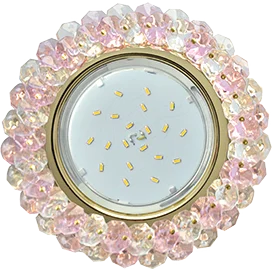 Ecola GX53 H4 5341 Glass Круглый с хрусталиками Прозрачный и Розовый /Золото 56x120 (к+)