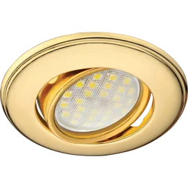 Ecola MR16 DH03 GU5.3 Светильник встр. поворотный выпуклый (скрытый крепеж лампы) Золото 25x88 (кd74)