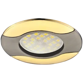 Ecola MR16 HL029 GU5.3 Светильник встр. литой Волна (скрытый крепеж лампы) Черный Хром/Золото 22x82 (кd74)
