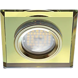 Ecola MR16 DL1651 GU5.3 Glass Стекло Квадрат скошенный край Золото / Золото 25x90x90 (кd74)