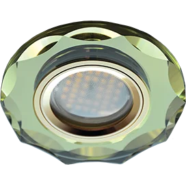 Ecola MR16 DL1653 GU5.3 Glass Стекло Круг с вогнутыми гранями Золото / Золото 25x90 (кd74)