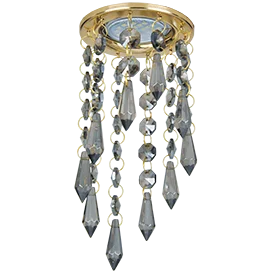Ecola MR16 CR1001 GU5.3 Glass Стекло Круг с продолговатыми хруст. на подвесе "под скос" Тонированный / Золото 84x210