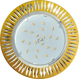 Ecola GX53 H4 DL5383 светильник встраив. без рефл. Рифленые реснички матовое Золото/Алюм 20x110 (к+)
