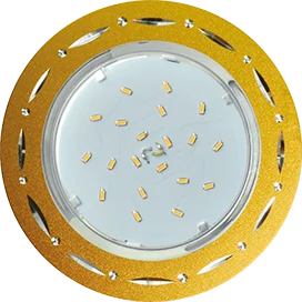 Ecola GX53 H4 DL5385 светильник встраив. без рефл. Точки-полоски по кругу матовое Золото/Алюм 20x110 (к+)