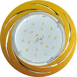 Ecola GX53 H4 DL5386 светильник встраив. без рефл. Вихрь матовое Золото/Алюм 20x110 (к+)