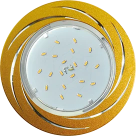 Ecola GX53 H4 DL5386 светильник встраив. без рефл. Вихрь матовое Золото/Алюм 20x110 (к+)
