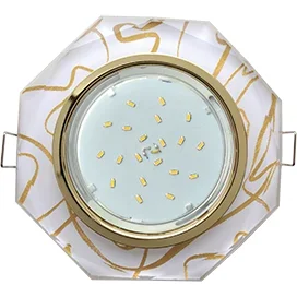 Ecola GX53 H4 5312 Glass Стекло 8-угольник с прямыми гранями золото - золото на белом 38x133 (к+)