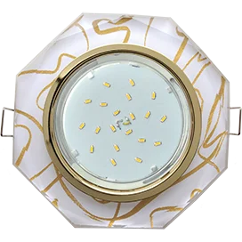 Ecola GX53 H4 5312 Glass Стекло 8-угольник с прямыми гранями золото - золото на белом 38x133 (к+)