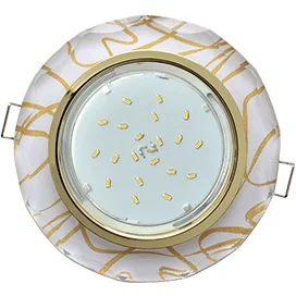 Ecola GX53 H4 5313 Glass Стекло Круг с вогнутыми гранями золото - золото на белом 38x126 (к+)