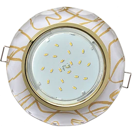 Ecola GX53 H4 5313 Glass Стекло Круг с вогнутыми гранями золото - золото на белом 38x126 (к+)