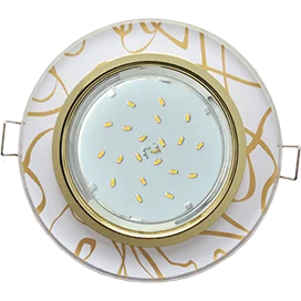 Ecola GX53 H4 5310 Glass Стекло Круг золото - золото на белом 38x126 (к+)