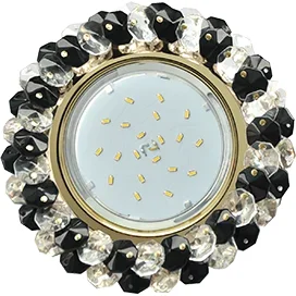 Ecola GX53 H4 5341 Glass Круглый с хрусталиками Прозрачный и Черный /Золото 56x120 (к+)