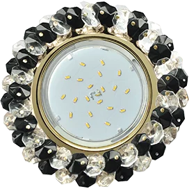 Ecola GX53 H4 5341 Glass Круглый с хрусталиками Прозрачный и Черный /Золото 56x120 (к+)