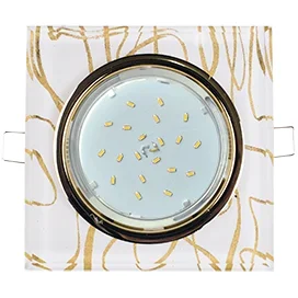 Ecola GX53 H4 5311 Glass Стекло Квадрат скошенный край Золото - золото на белом 38x120x120 (к+)