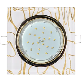 Ecola GX53 H4 5311 Glass Стекло Квадрат скошенный край Золото - золото на белом 38x120x120 (к+)