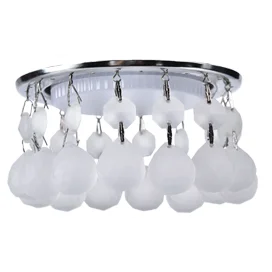 Ecola GX53 H4 5346 Glass Круглый с большими хрусталиками на прямом подвесе Матовый /Хром 90x110 (к+)