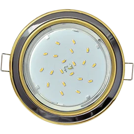 Ecola GX53 H4 9022 светильник встраив. без рефл. 2 цв. золото-черный хром-золото 38х106 (к+)