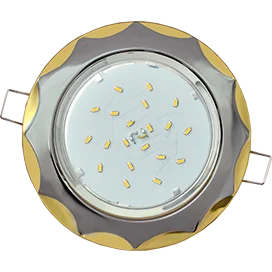 Ecola GX53 H4 9014 светильник встраив. без рефл. "Звезда" черный хром-золото 38x116 (к+)