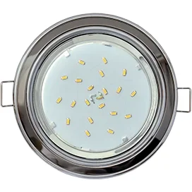 Ecola GX53 H4 9022 светильник встраив. без рефл. 2 цв. хром-черный хром-хром 38х106 (к+)