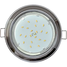 Ecola GX53 H4 9022 светильник встраив. без рефл. 2 цв. хром-черный хром-хром 38х106 (к+)