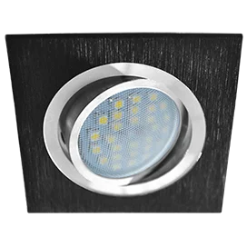 Ecola MR16 DL205 GU5.3 Светильник встр. литой поворотный Квадрат Шлифованный черный / Хром 25x92x92
