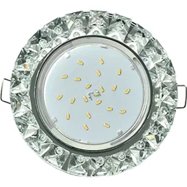 Ecola GX53 H4 5361 Glass Круг с крупными стразами Конус/фон зерк./центр.часть хром 52x120 (к+)
