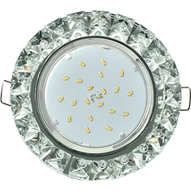 Ecola GX53 H4 5361 Glass Круг с крупными стразами Конус/фон зерк./центр.часть хром 52x120 (к+)