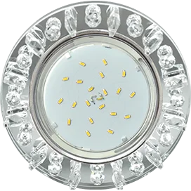 Ecola GX53 H4 5361 Glass Круг с квадратными прозрачными стразами /фон зерк./центр.часть хром 52x120 (к+)