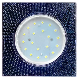 Ecola GX53 H4 5320 Glass Квадрат с черной мозаикой/фон черный/центр.часть хром 40x123x123 (к+)