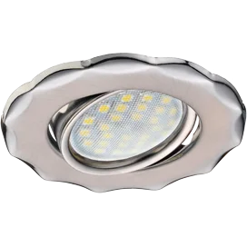 Ecola MR16 DH07 GU5.3 Светильник встр. поворотный Звезда (скрытый крепеж лампы) Сатин-Хром/Хром 25x88 (кd74)