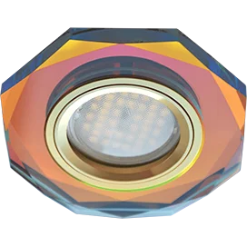 Ecola MR16 DL1652 GU5.3 Glass Стекло 8-угольник с прямыми гранями Мультиколор / Золото 25x90 (кd74)