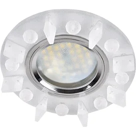 Ecola MR16 DL1661 GU5.3 Glass Стекло Круг с квадратными матовыми стразами /фон мат./центр.часть хром 42x95