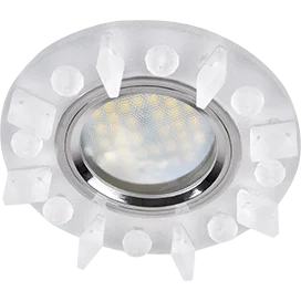 Ecola MR16 DL1661 GU5.3 Glass Стекло Круг с квадратными матовыми стразами /фон мат./центр.часть хром 42x95