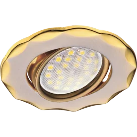 Ecola MR16 DH07 GU5.3 Светильник встр. поворотный Звезда (скрытый крепеж лампы) Сатин-Хром/Золото 25x88 (кd74)