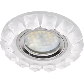 Ecola MR16 DL1661 GU5.3 Glass Стекло Круг с крупными матовыми стразами Конус/фон мат./центр.часть хром 38x95