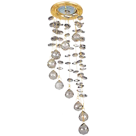 Ecola MR16 CR1010 GU5.3 Glass Стекло Круг "Хрустальная нить" Тонированный / Золото 84x290