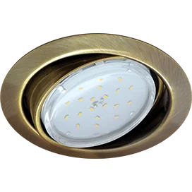Ecola GX53 FT9073 светильник встраиваемый поворотный черненая бронза (antique brass) 40x120