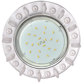 Ecola GX53 H4 5361 Glass Круг с квадр. матовыми стразами/фон матовый/центр.часть хром 52x120 (к+)
