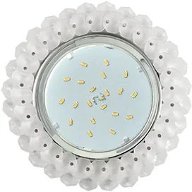 Ecola GX53 H4 5341 Glass Круглый с хрусталиками Матовый /Хром 56x120 (к+)